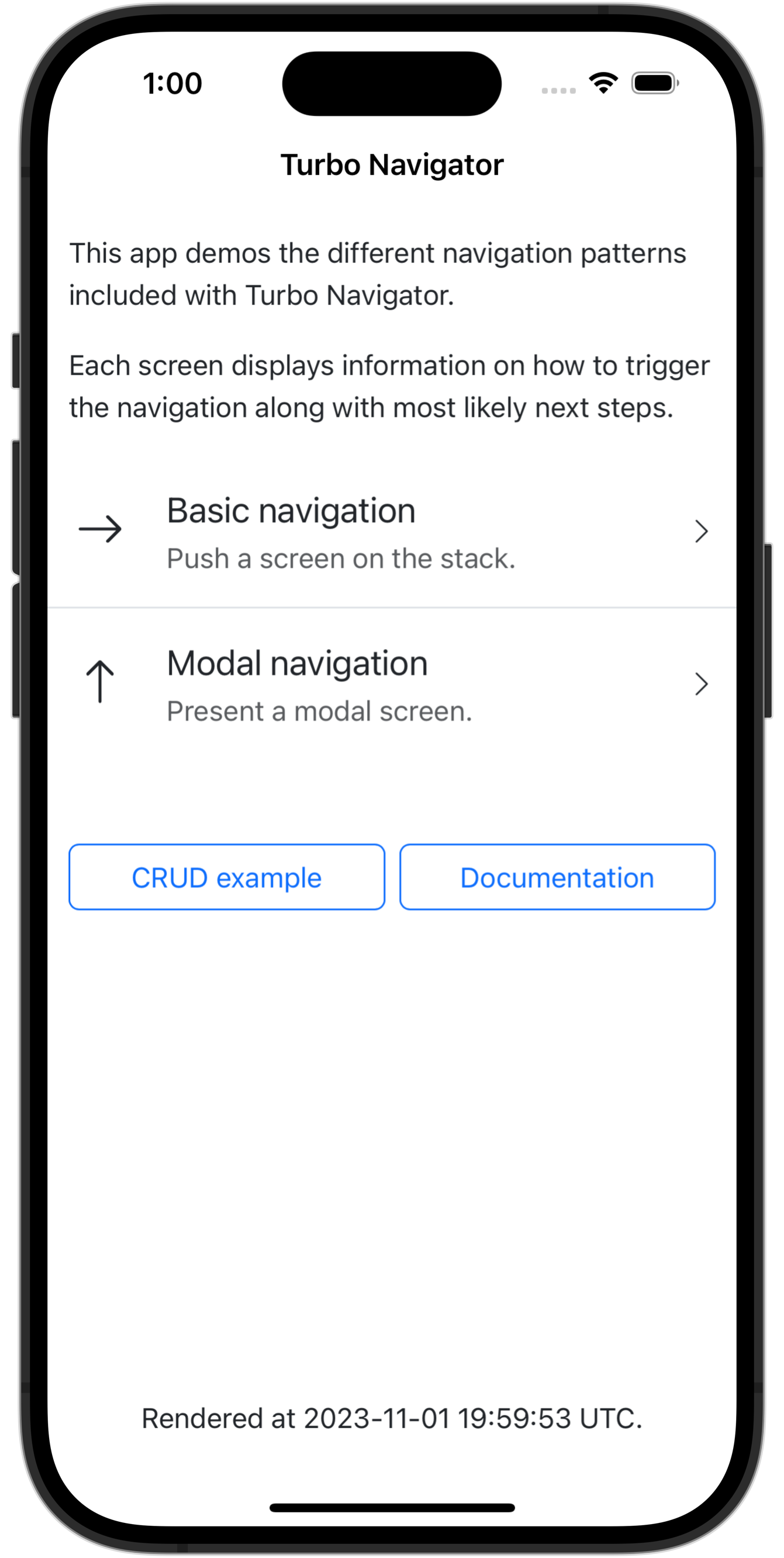 Turbo Navigator demo app