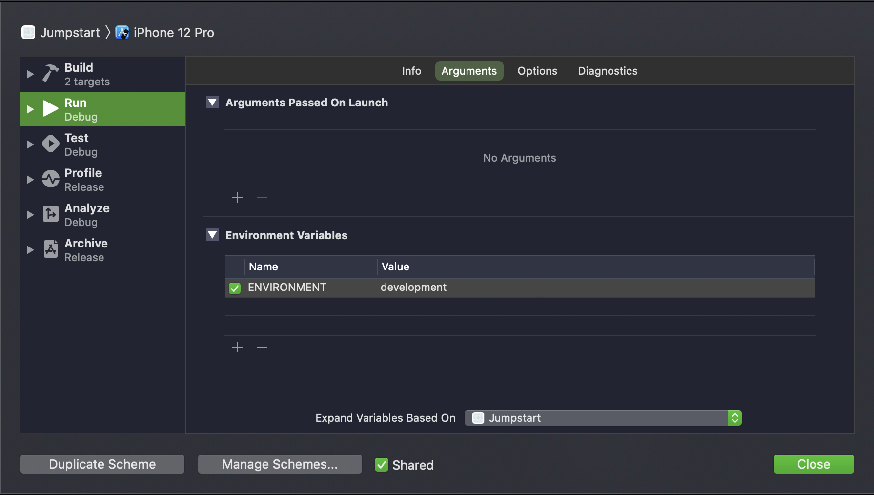 Setting an environment variable for the scheme